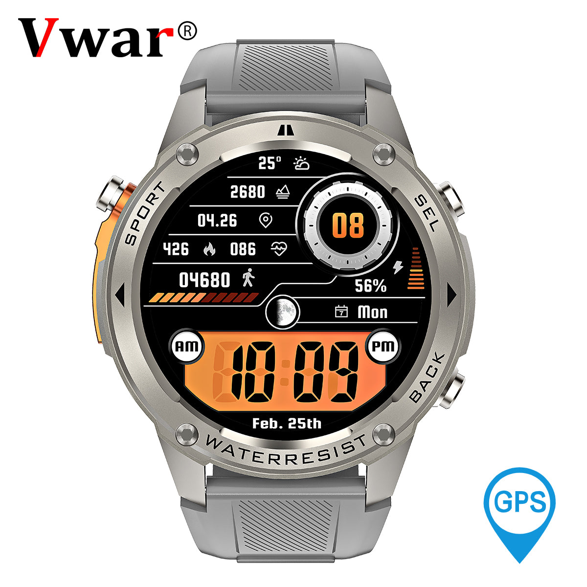 VWAR AIR4 Ultra GPS Smart Watch Built-in Dual-band GNSS Barometric