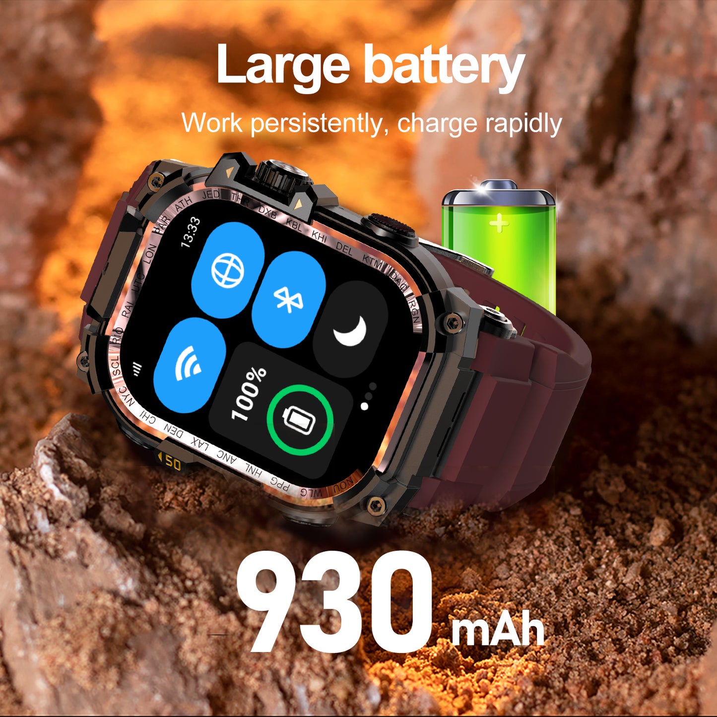 VWAR TANK Z2 Ultra Tactical 4G Smartwatch – Flashlight, AMOLED, GPS, Camera Android Smart Watch