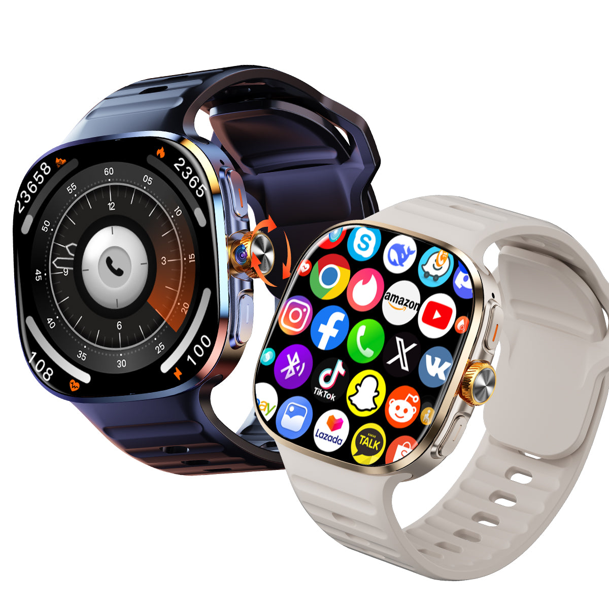 VWAR S-Pro 4G LTE Smartwatch – Bluetooth Call / 3GB+32GB / GPS / NFC / Android 8.1 / 2.2" AMOLED Display