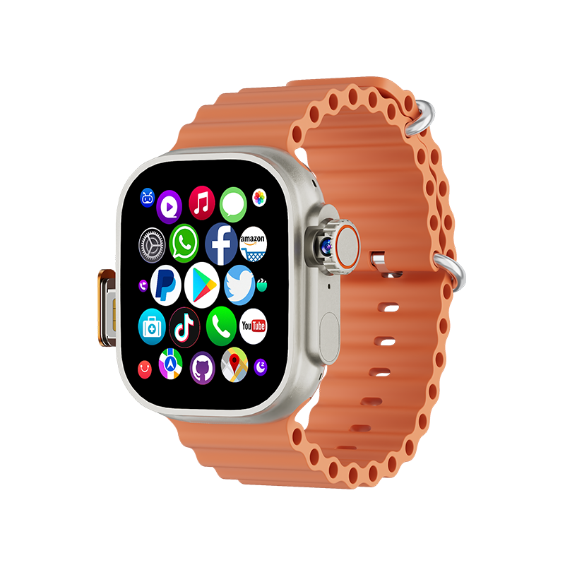 VWAR DW100 Pro Android Smart Watch 4G Network with Fingerpint Unlock, Pop-up Camera, GPS, WIFI 49mm Size