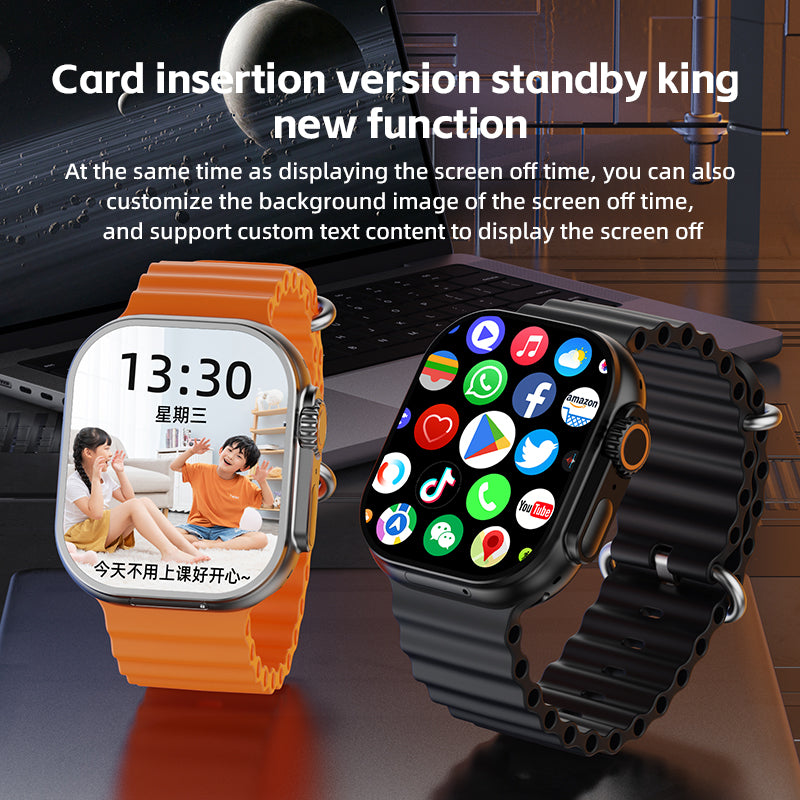 VWAR S10 Ultra 3 Smart Watch 4G LTE Android System- Touch Zoom Button| Rotating Camera| 1350mAh Big Battery| 3GB Ram 32GB ROM