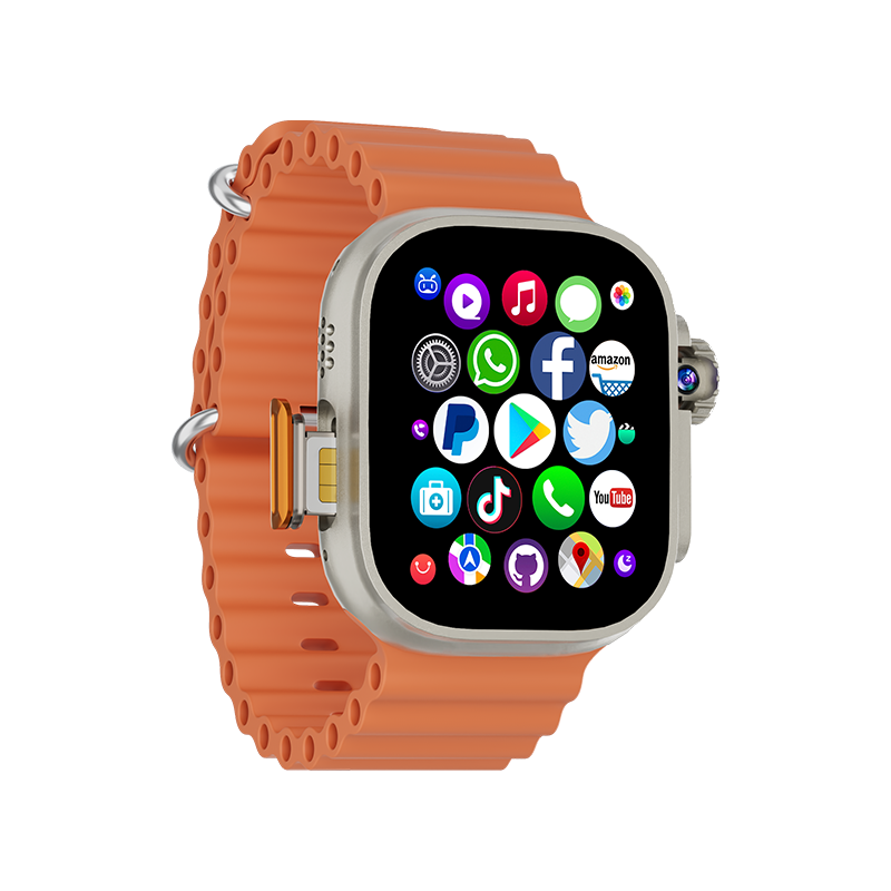 VWAR DW100 Pro Android Smart Watch 4G Network with Fingerpint Unlock, Pop-up Camera, GPS, WIFI 49mm Size