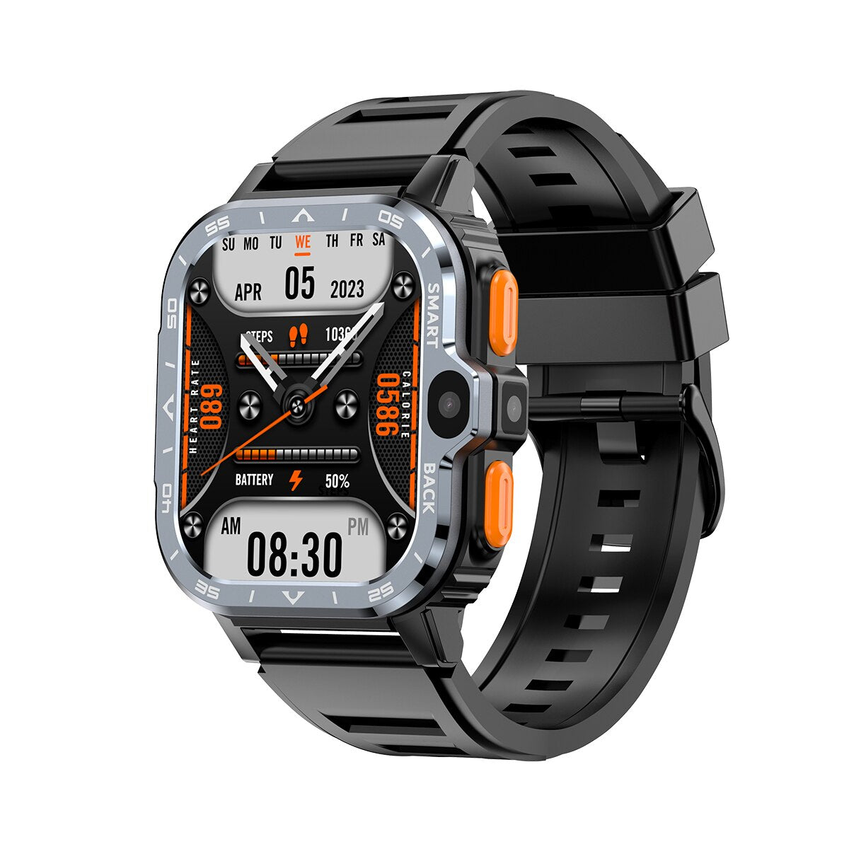 Reloj inteligente Android 4G para hombres con tarjeta SIM Wifi cámara Dual Google Play GPS reloj inteligente 2,03 pulgadas 800mAh relojes NFC de ritmo cardíaco