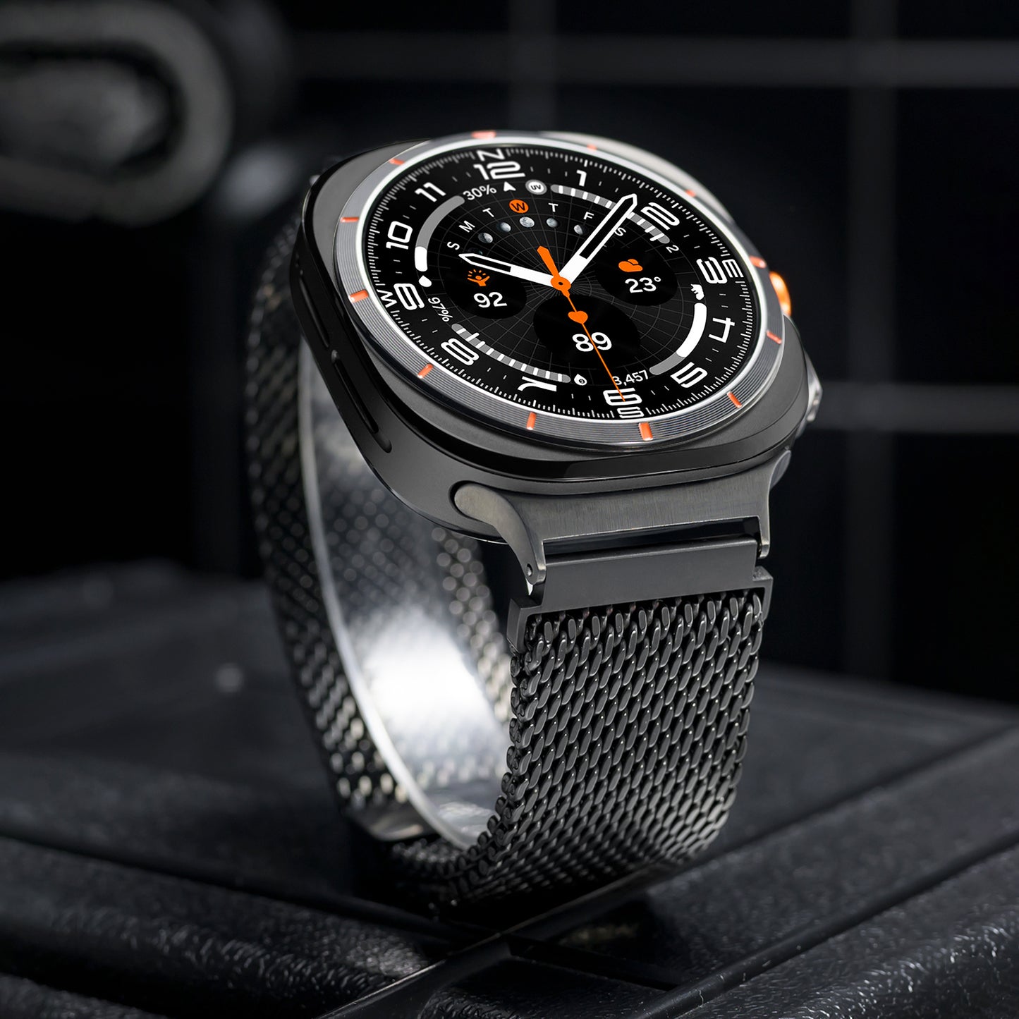 100% pure Titanium Milanese Loop Band for Samsung Galaxy Watch Ultra 47mm  Ultra 7 Strap Secure Parachute Buckle