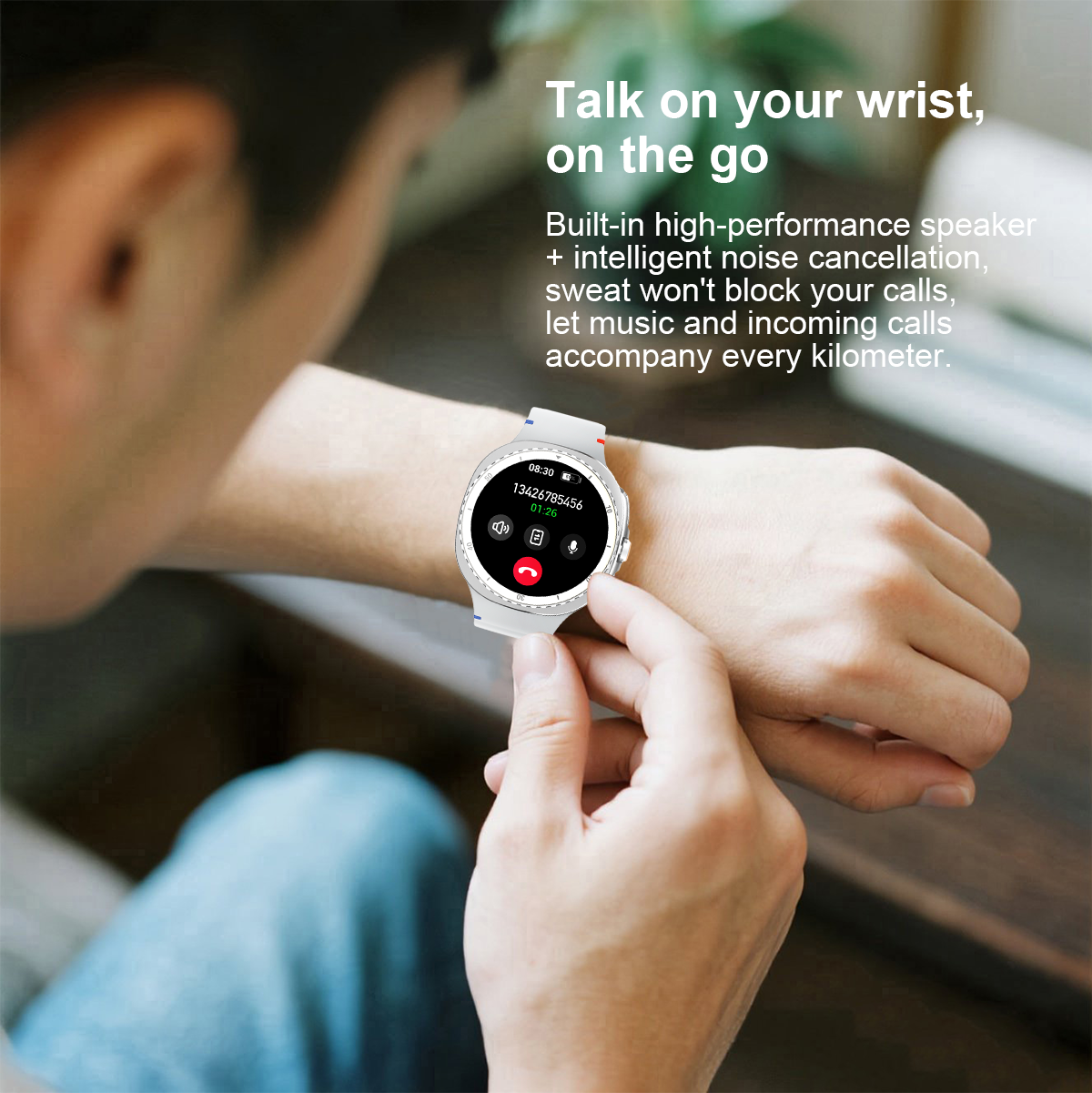 VWAR HC8 Classic Smart Watch 8 46mm 1.43inch AMOLED Screen for Samsung Galaxy IOS Phone