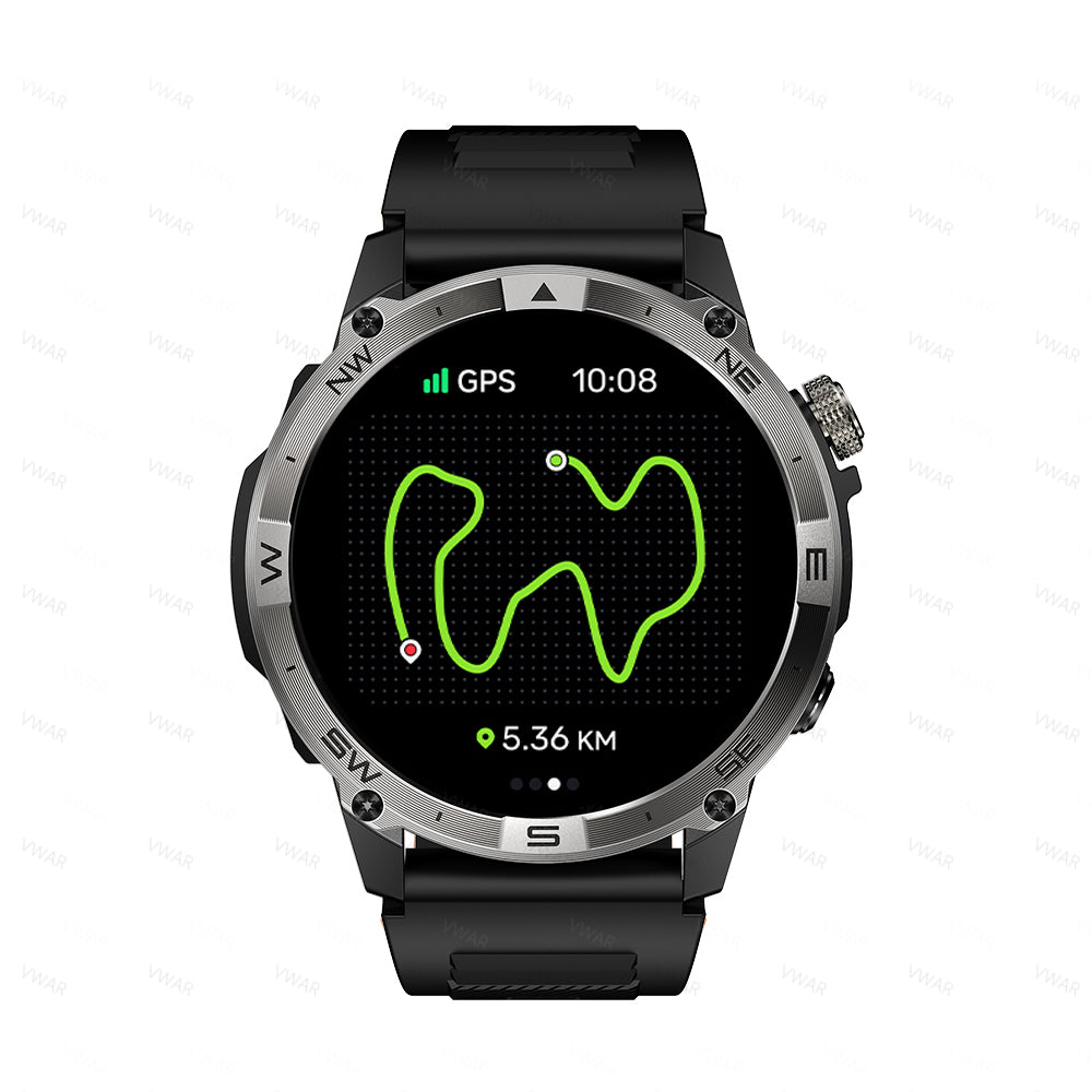 VWAR ACE Smart Watch for Men Built-in GPS Compass Altitude| AMOLED Always-on Display| Bluetooth Call