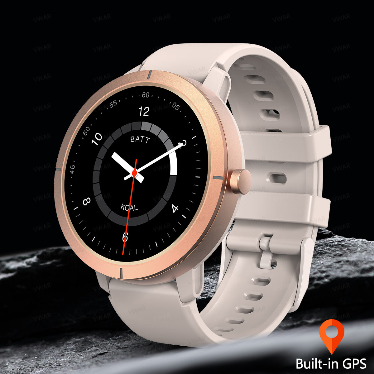 VWAR RUN2 GPS Smart Watch for Women Men 5 ATM IP69K Waterproof Built-in Compass Barometric Altimeter