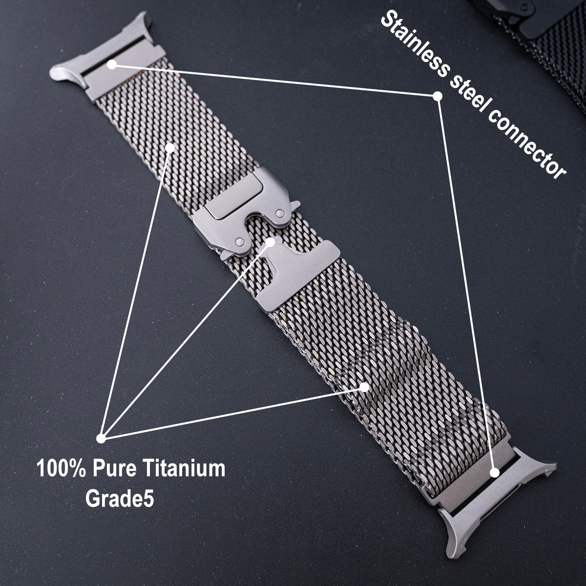 Pure Titanium Band for Samsung Galaxy Watch 8/8 Classic Milanese Loop Strap