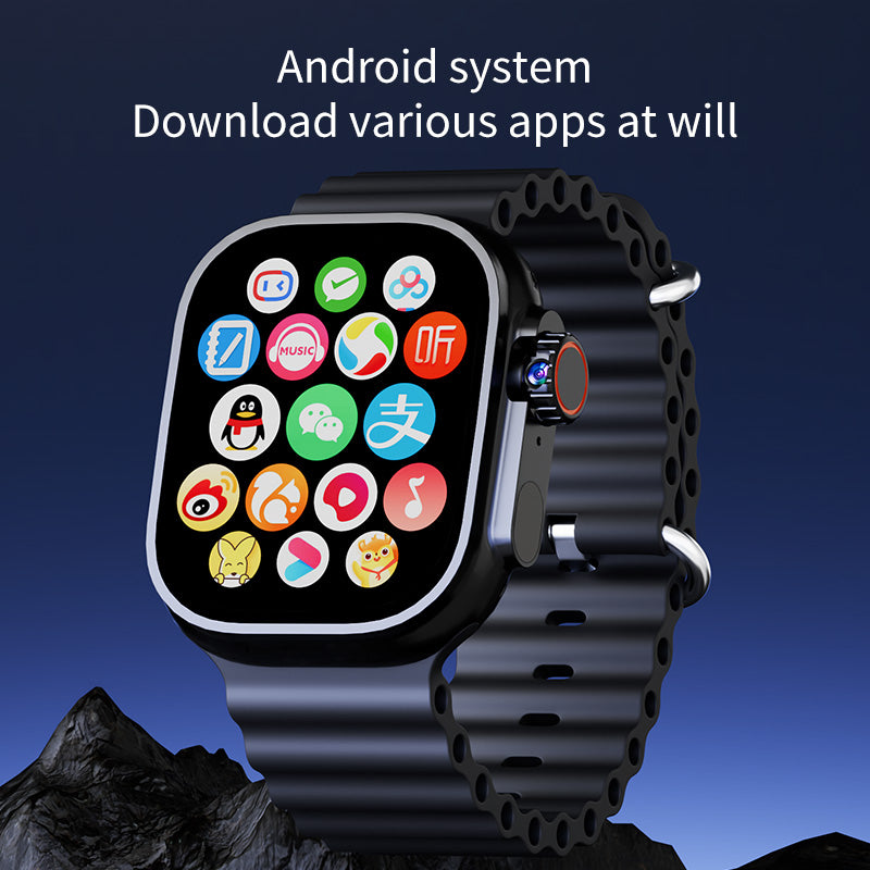 VWAR DW100 Pro Android Smart Watch 4G Network with Fingerpint Unlock, Pop-up Camera, GPS, WIFI 49mm Size