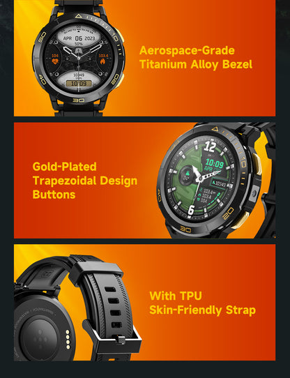 Vwar TANK Z1 Rugged Android Smart Watch IP68 Waterproof 4GB RAM 64GB ROM Titanium Bezel