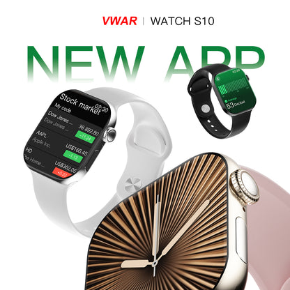 VWAR S10 Smart Watch Series 10 (46mm & 42mm) | AI ChatGPT, 4GB ROM, Noise Detection, IP68 Waterproof