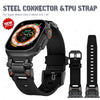 TPU Strap Stainless Steel Adapter Band For Apple Watch Ultra 2 49mm Series 9/8/7/6/S4 45mm 44mm