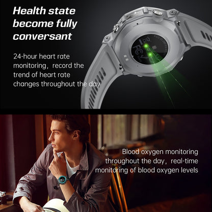 VWAR T-Rex Smart Watch with Flashlight & UV Light 5ATM Waterproof Bluetooth Call