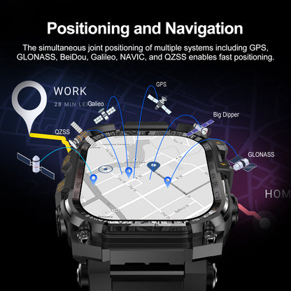 VWAR TANK Z2 Ultra Tactical 4G Smartwatch – Flashlight, AMOLED, GPS, Camera Android Smart Watch