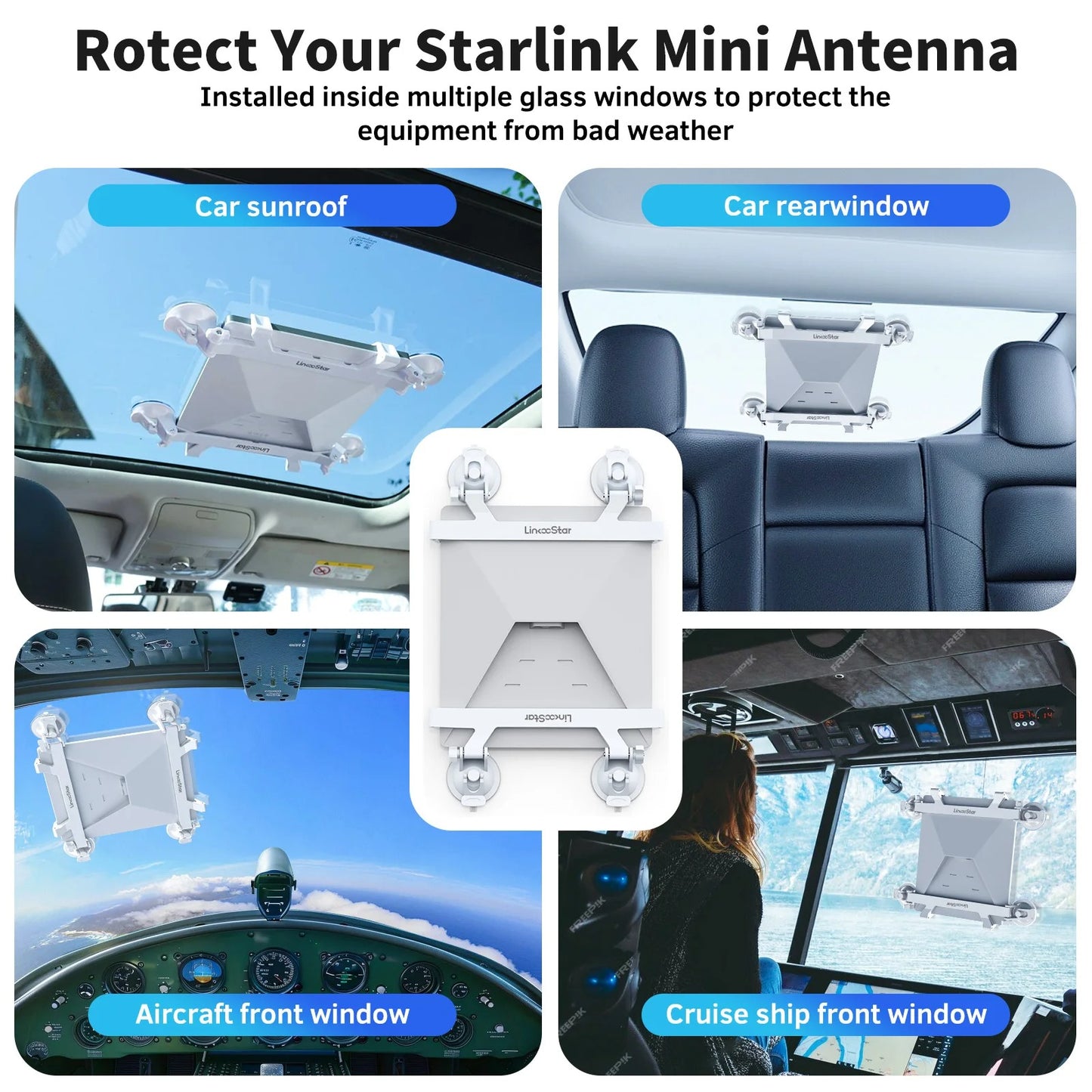 Portable for Starlink Mini Sunroof Suction Cup Mount for Suction Starlink Mini Mounting Kit for Car Sunroof/Rear Window/Front
