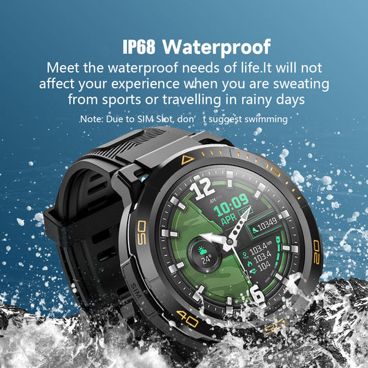 Vwar TANK Z1 Rugged Android Smart Watch IP68 Waterproof 4GB RAM 64GB ROM Titanium Bezel
