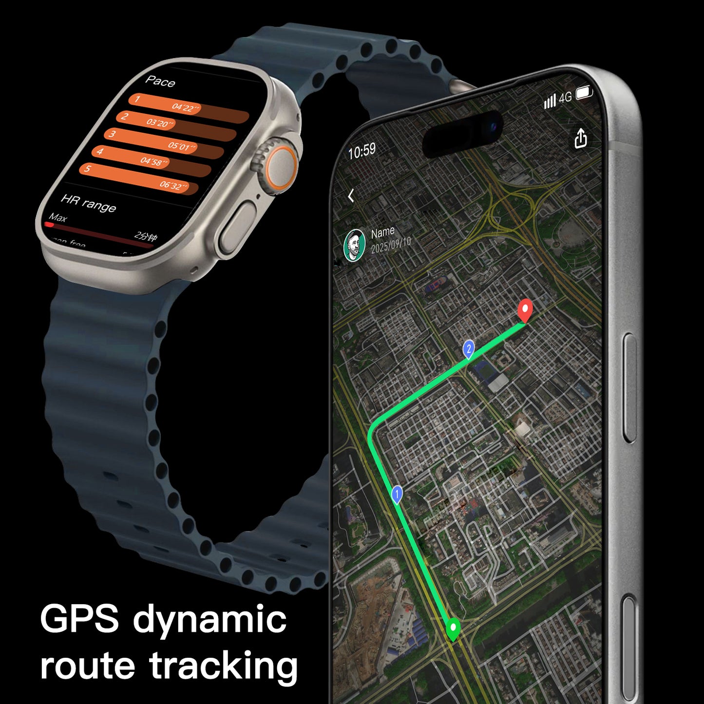 VWAR AI Ultra 5 49mm Smart Watch | WhatsApp Reply, Voice Assistant, ChatGPT, 3ATM Waterproof