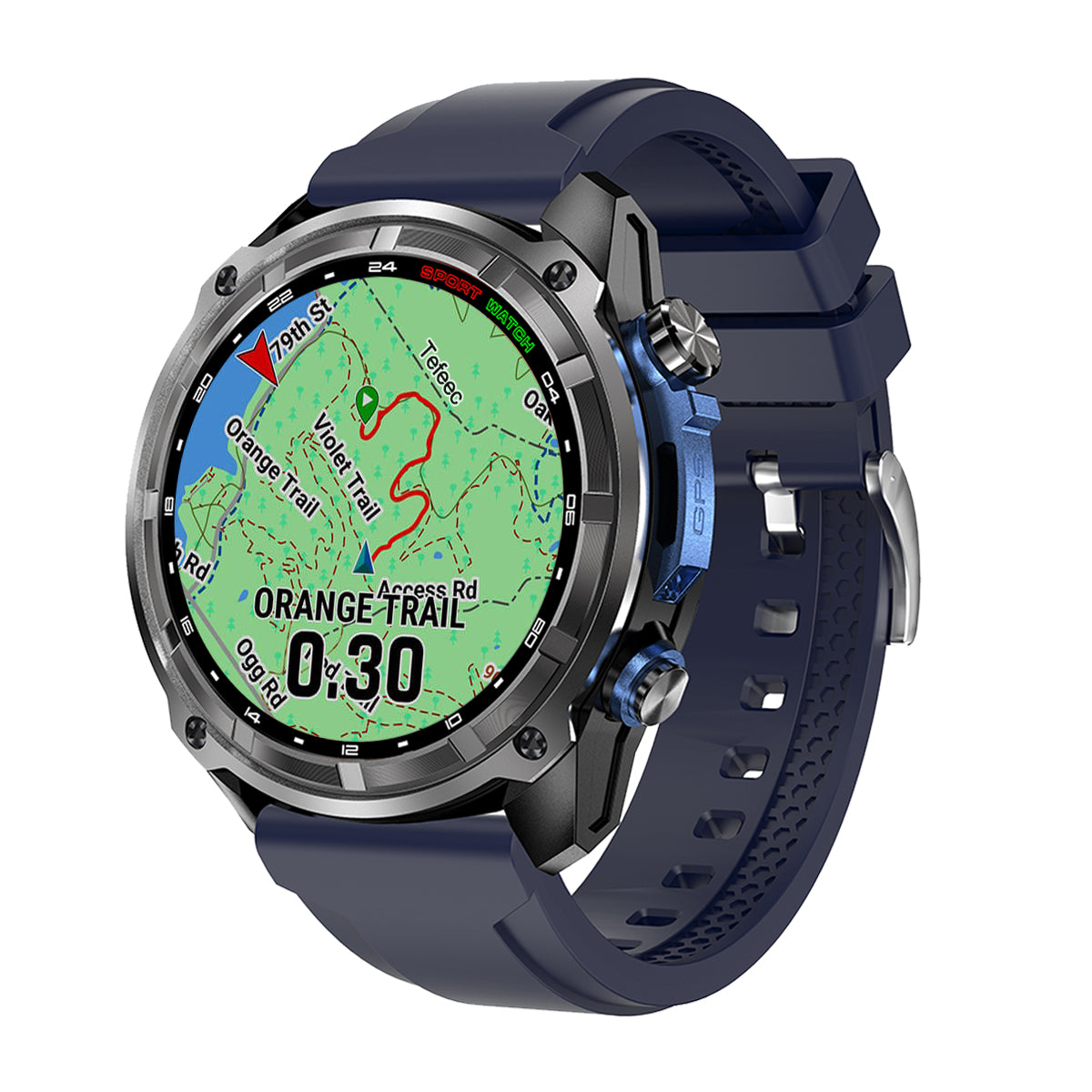 VWAR TANK T5 Tactical Smart Watch Built-in GPS Offline Map, 4GB Memory, 3 ATM Waterproof Men Military Watches