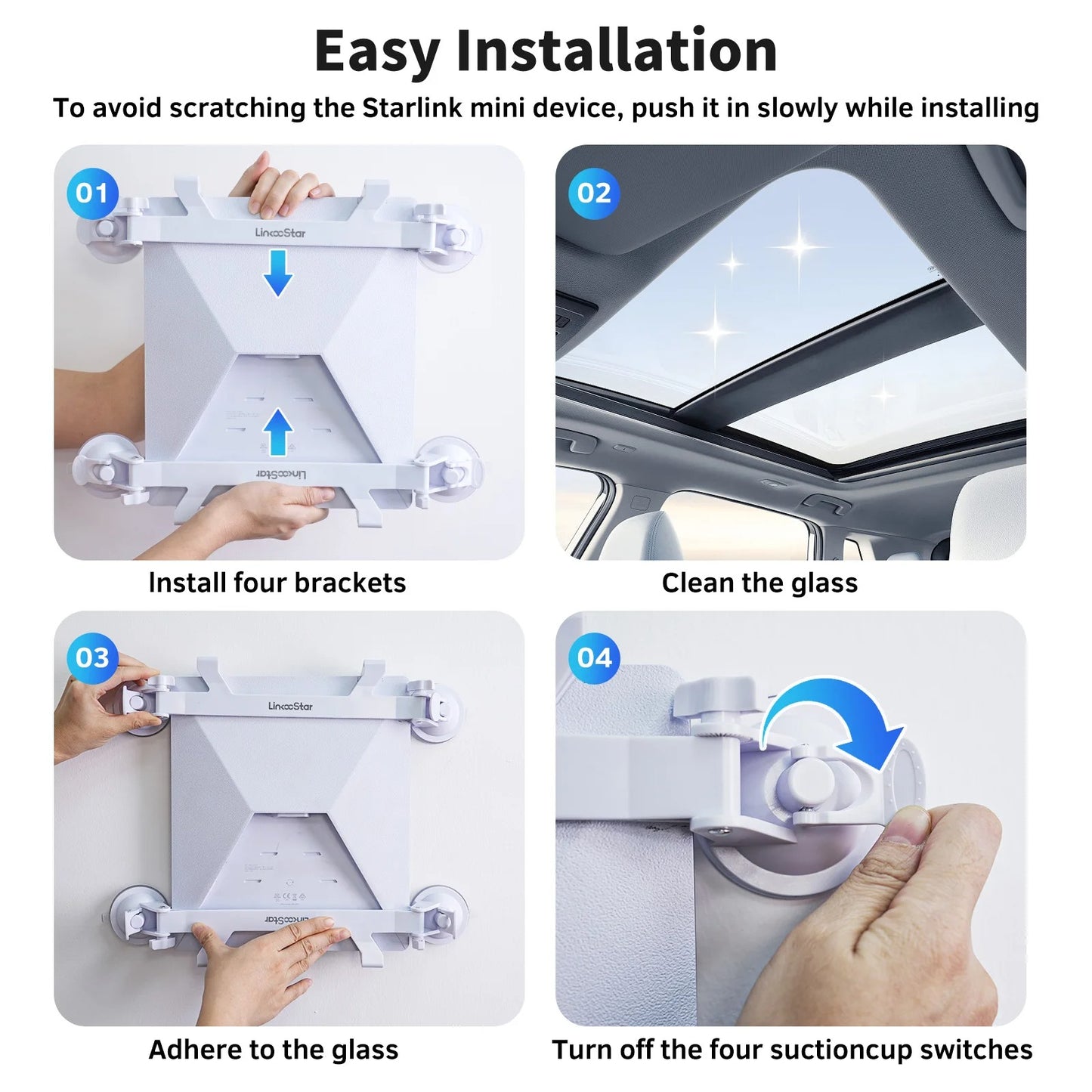 Portable for Starlink Mini Sunroof Suction Cup Mount for Suction Starlink Mini Mounting Kit for Car Sunroof/Rear Window/Front