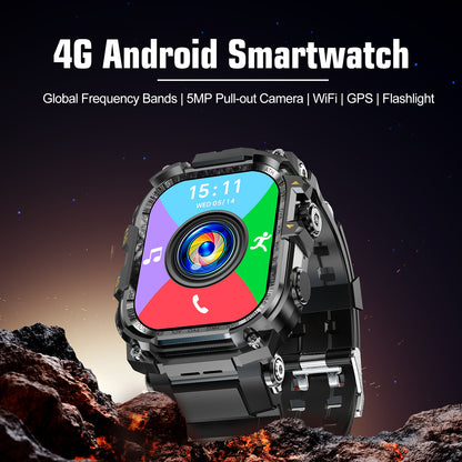 VWAR TANK Z2 Ultra Tactical 4G Smartwatch – Flashlight, AMOLED, GPS, Camera Android Smart Watch