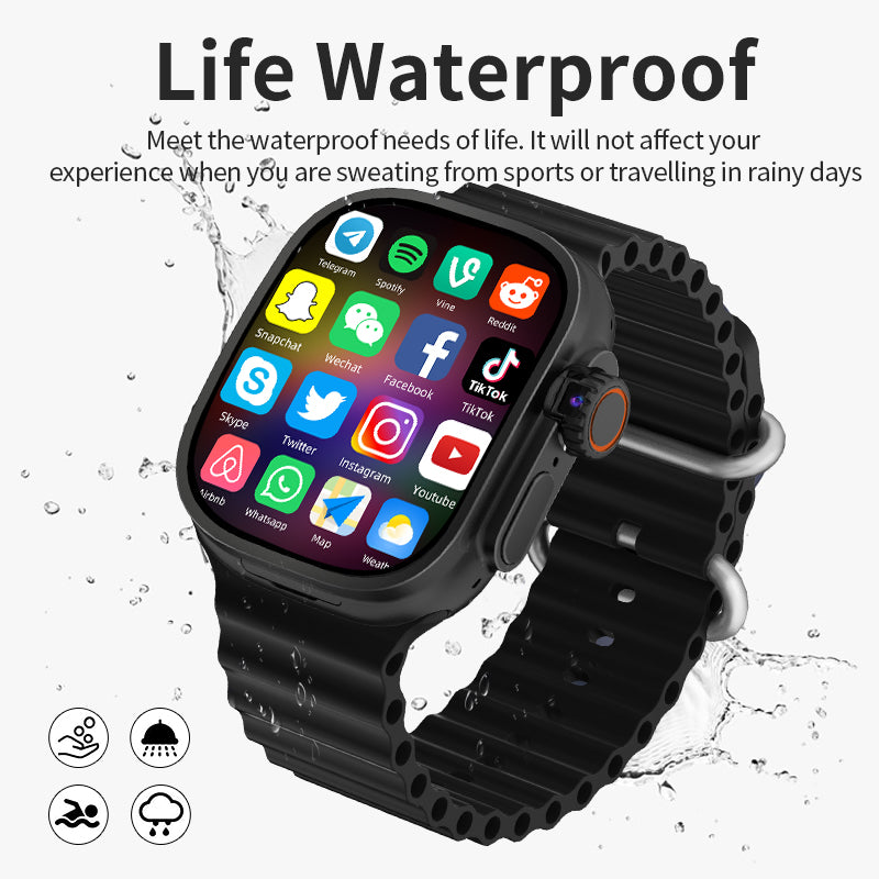 Vwar S9 Ultra 3 Smart Watch 4G LTE Android System AMOLED Curved Screen 180° Rotating Camera 2GB RAM + 32GB ROM