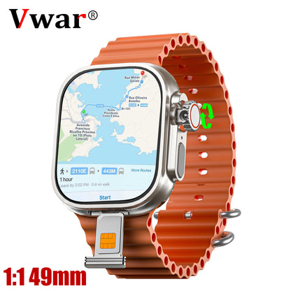 VWAR DW99 Ultra 4G Android Smart Watch 1:1 49mm AMOLED Screen with Camera, Sim Card, WIFI, GPS