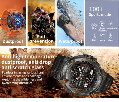 Durable Military Smart Watch Sports 600mAh Battery Bluetooth Call