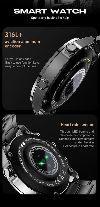 Vwar Air 3 Pro Business Smart Watch 5 Buttons AMOLED Always-on Screen IP68 Waterproof Bluetooth Call Music Spo2