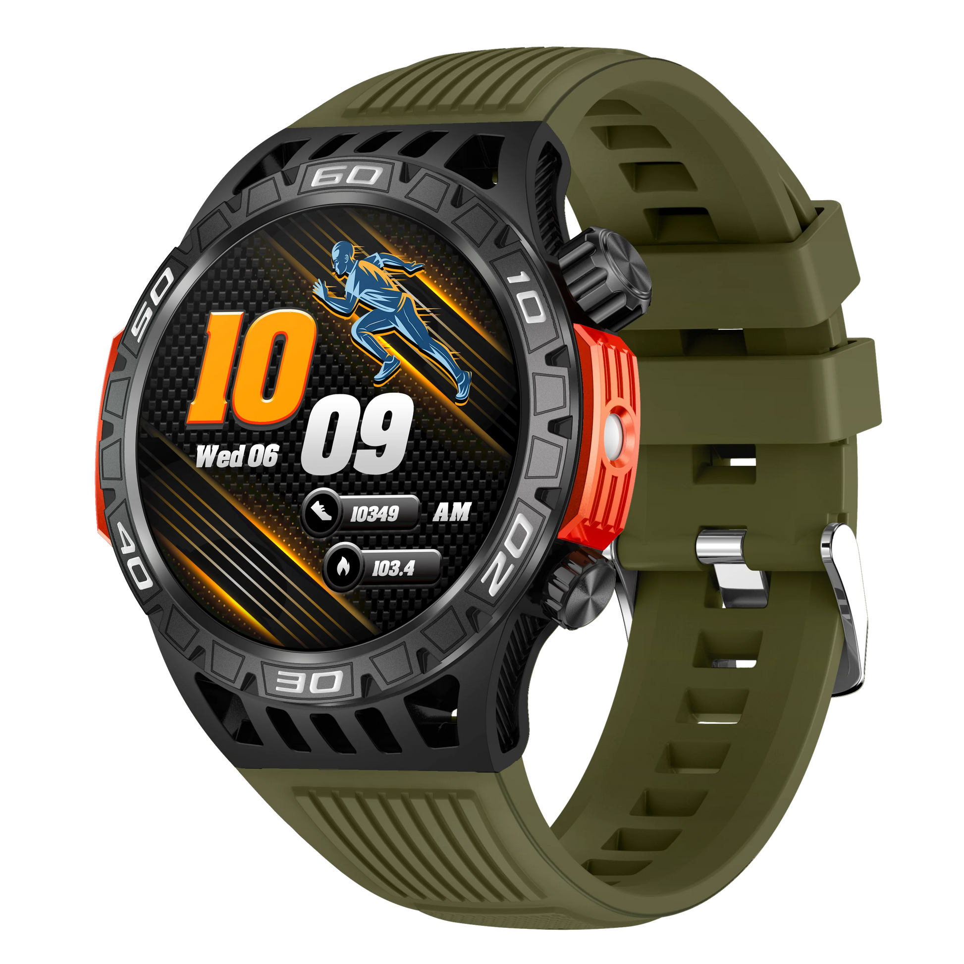 VWAR Smart Watch Dual Flashlight Compass Outdoor Sport Fitness Tracker SpO2 IP68 Waterproof