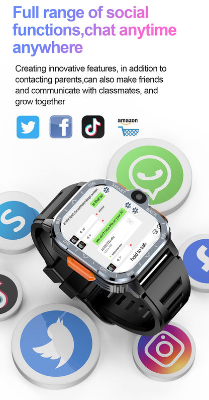 4G Android Smart Watch with SIM Card, WiFi, Dual Camera, Google Play, GPS, 800mAh Battery