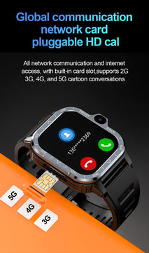 4G Android Smart Watch Men with SIM Card Wifi Dual Camera Google Play GPS 800mAh