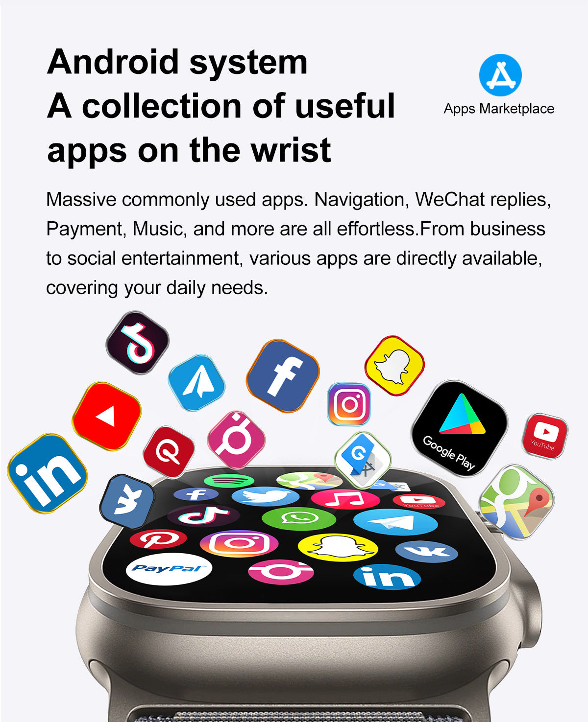 VWAR DT Ultra 2 【2024 Version】Android Smartwatch Dual System, 2GB RAM 16GB ROM AMOLED Screen, GPS, WIFI
