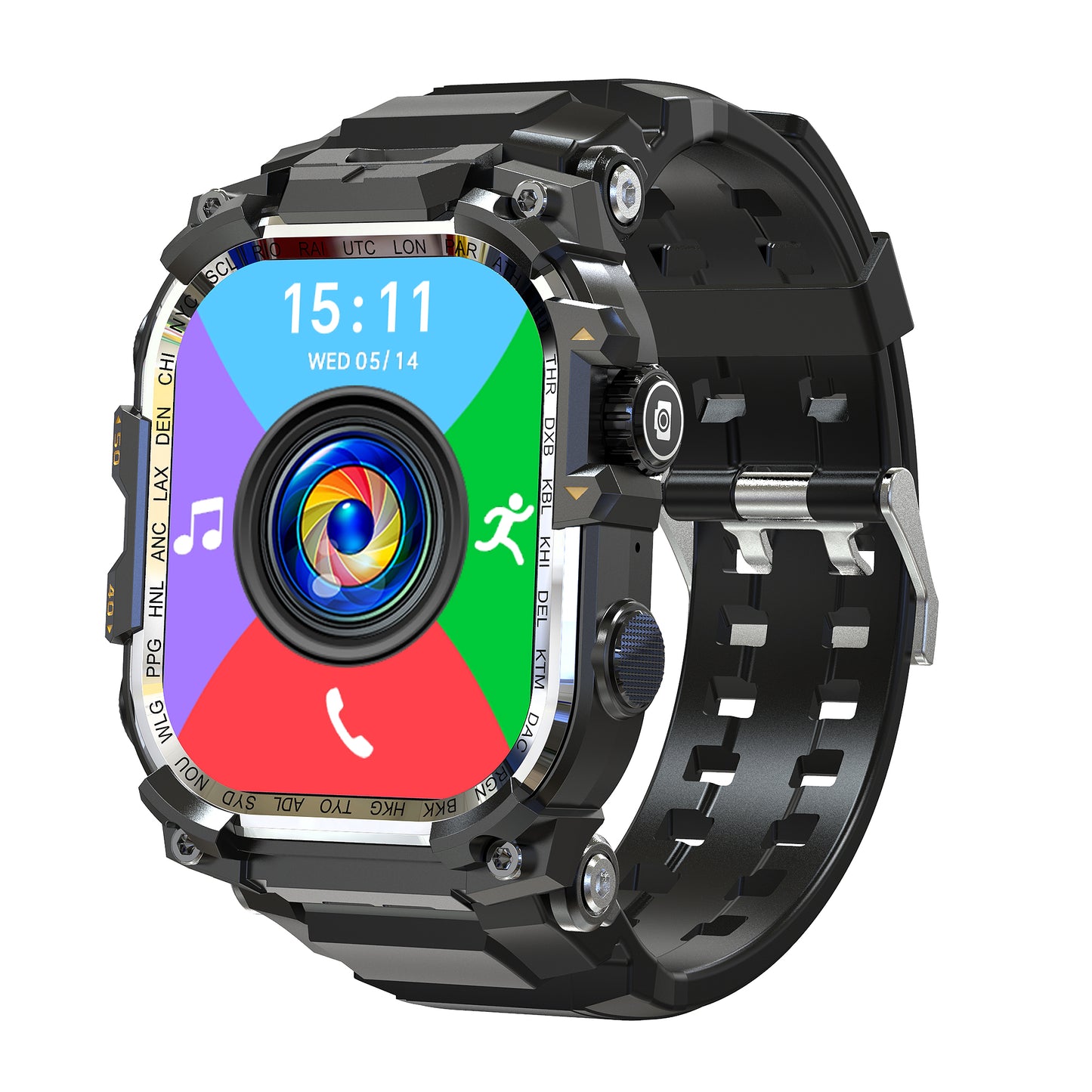 VWAR TANK Z2 Ultra Tactical 4G Smartwatch – Flashlight, AMOLED, GPS, Camera Android Smart Watch