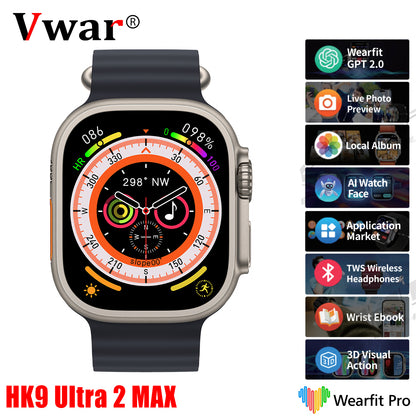 HK9 Ultra 2 MAX Smart Watch support Live Photos Preview- 2024 NEW- by VWAR