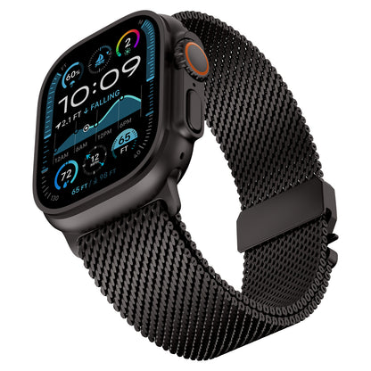 Stainless Steel Milanese Mesh Strap For Apple Watch Ultra 3 2 49mm Series 11 10 9 8 SE 46mm Parachute-style Buckle