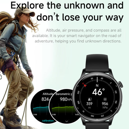 Vwar Lily 2 Women Smart Watch Built-in GPS 1.32" AMOLED Screen 30m Waterproof Bluetooth Call Fitness Watches