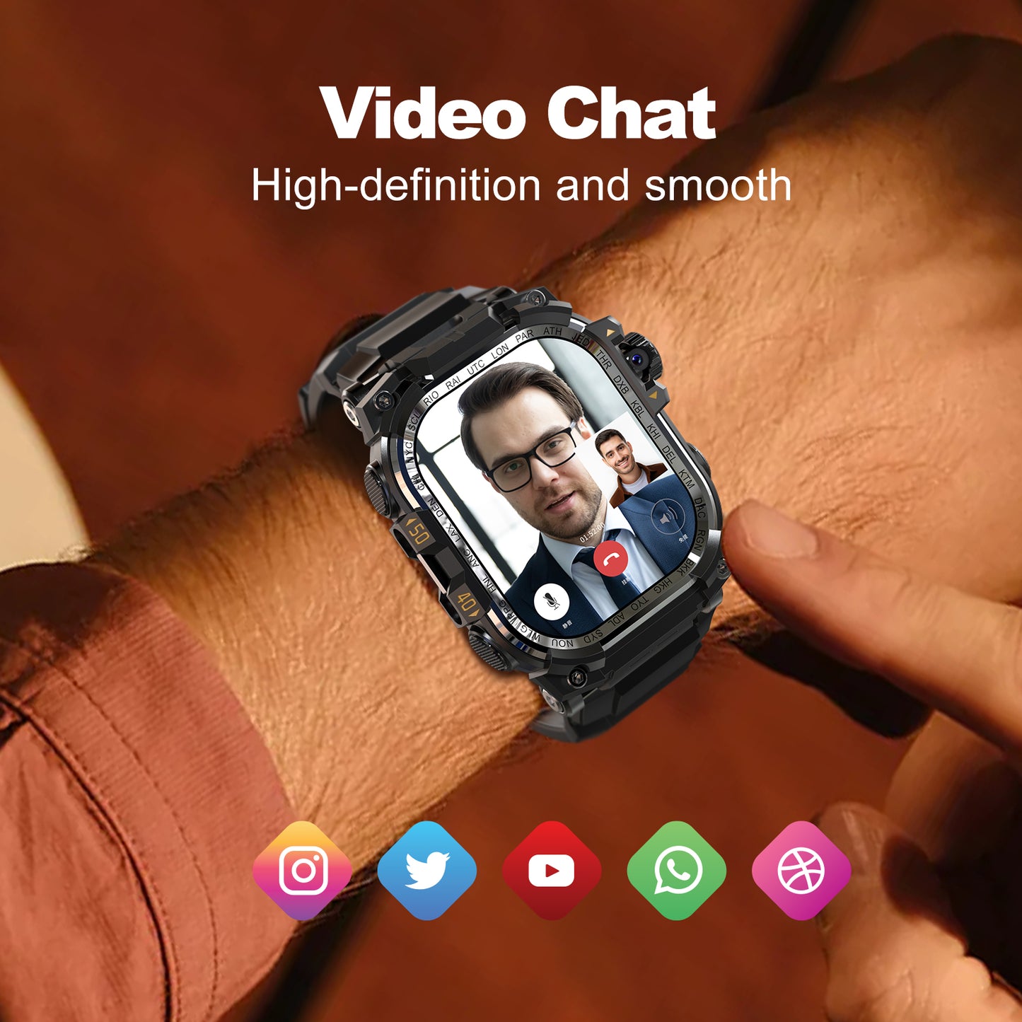VWAR TANK Z2 Ultra Tactical 4G Smartwatch – Flashlight, AMOLED, GPS, Camera Android Smart Watch
