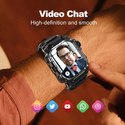 VWAR TANK Z2 Ultra Tactical 4G Smartwatch – Flashlight, AMOLED, GPS, Camera Android Smart Watch