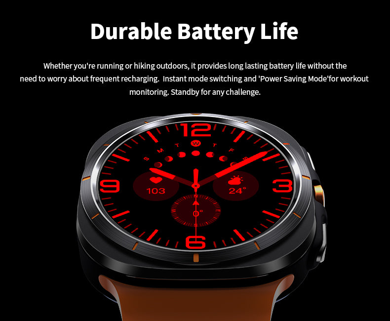 Vwar Watch 7 Ultra 47mm IP68 Waterproof Bluetooth Call Compass Smartwatch for Samsung Galaxy Android IOS