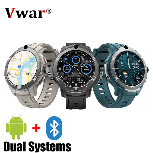VWAR R8 Pro Smart Watch Android 9.1 & Bluetooth Dual Systems, Support SIM Card Camera GPS WIFI Google Play store