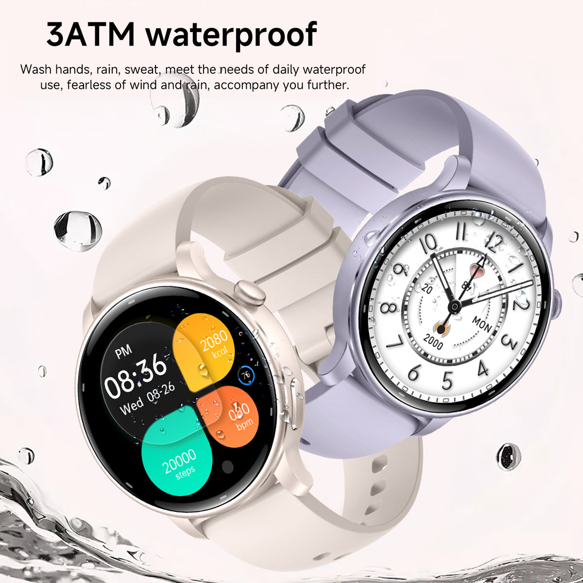 Vwar Lily 2 Women Smart Watch Built-in GPS 1.32" AMOLED Screen 30m Waterproof Bluetooth Call Fitness Watches