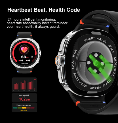 VWAR HC8 Classic Smart Watch 8 46mm 1.43inch AMOLED Screen for Samsung Galaxy IOS Phone