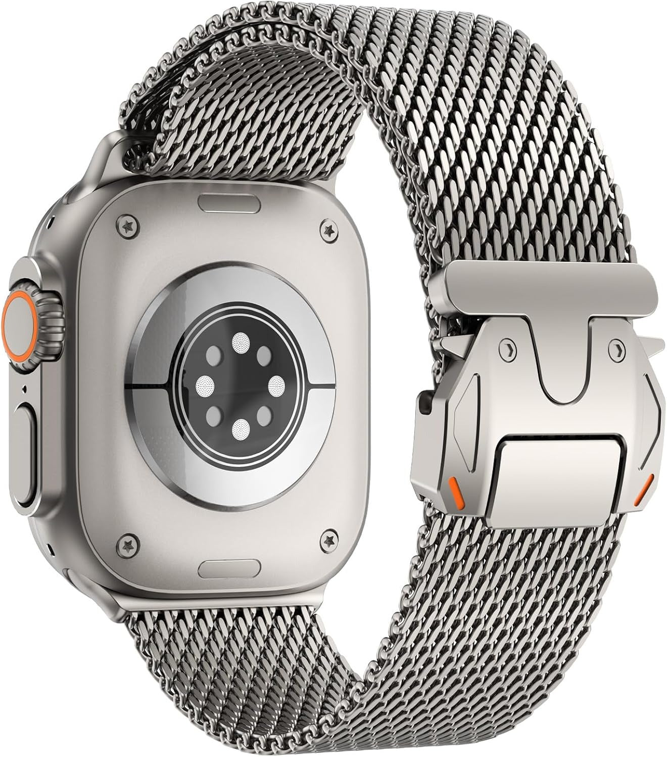 Stainless Steel Milanese Mesh Strap For Apple Watch Ultra 3 2 49mm Series 11 10 9 8 SE 46mm Parachute-style Buckle