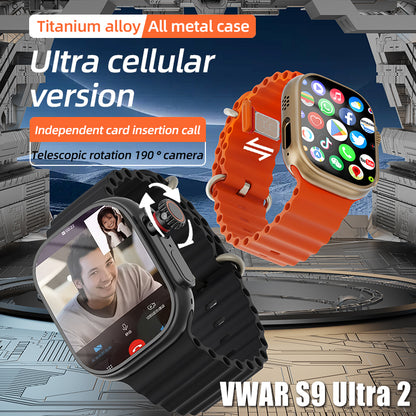 VWAR S9 Ultra 2 Android Smartwatch- Titanium alloy case with Camera, 4G Network, AMOLED Screen