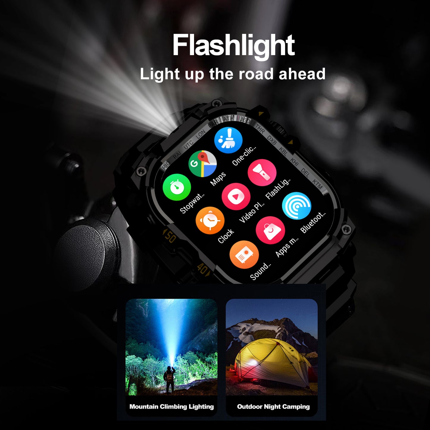 VWAR TANK Z2 Ultra Tactical 4G Smartwatch – Flashlight, AMOLED, GPS, Camera Android Smart Watch