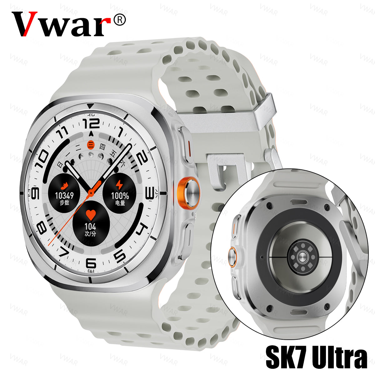 VWAR SK7 Ultra Smart Watch 1:1 47mm Real Screws Wireless Charger Bluetooth Call for Samsung IOS