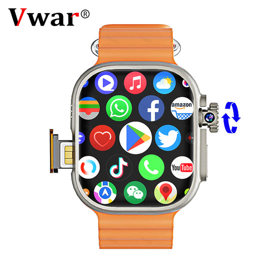 VWAR DW100 Smart Watch 49mm- 4G LTE Android System| 3GB RAM 32GB ROM| Rotating Camera