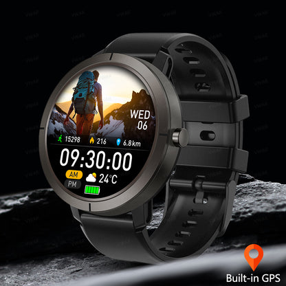 VWAR RUN2 GPS Smart Watch  for Women Men 5 ATM IP69K Waterproof Built-in Compass Barometric Altimeter