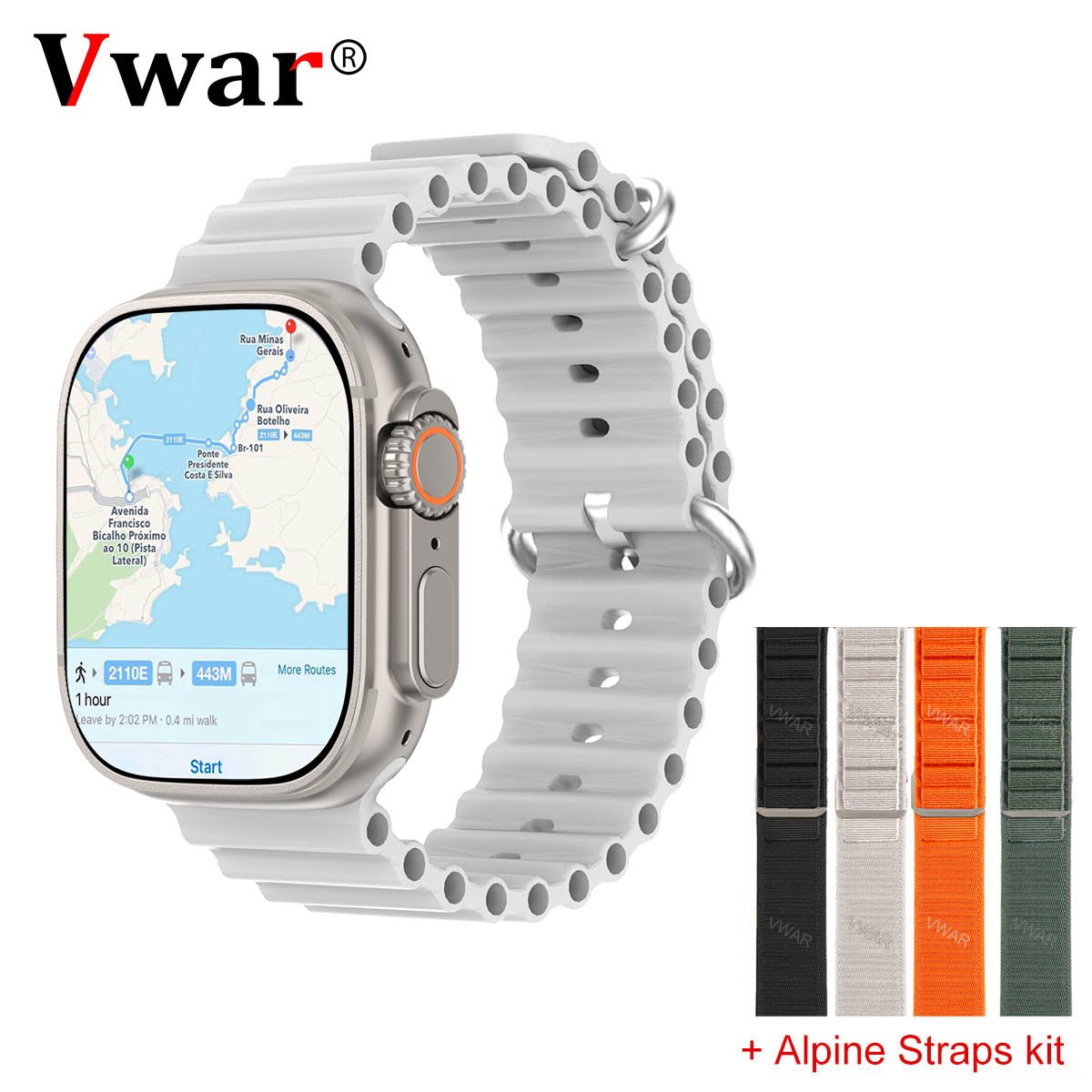VWAR DT Ultra 2 【2024 Version】Android Smartwatch Dual System, 2GB RAM 16GB ROM AMOLED Screen, GPS, WIFI