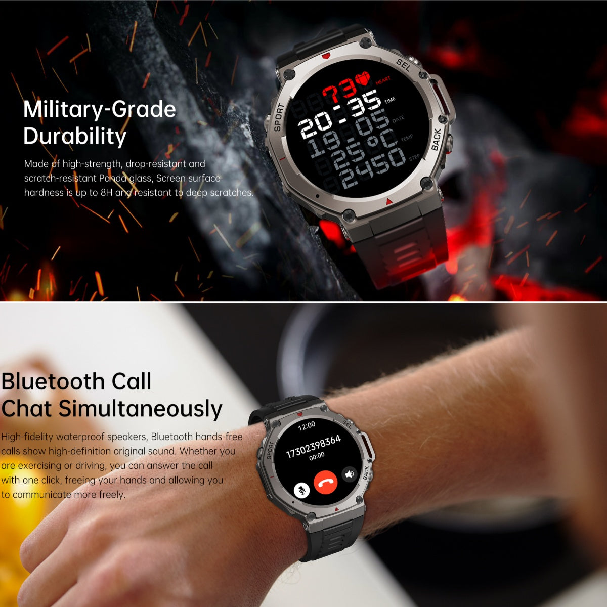 2025 NEW GPS Military Smart Watch 5 ATM Waterproof Built-in Dual-band GNSS Compass 170 Sport Modes Smartwatch